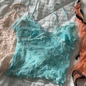 lace camisole in a spring blue